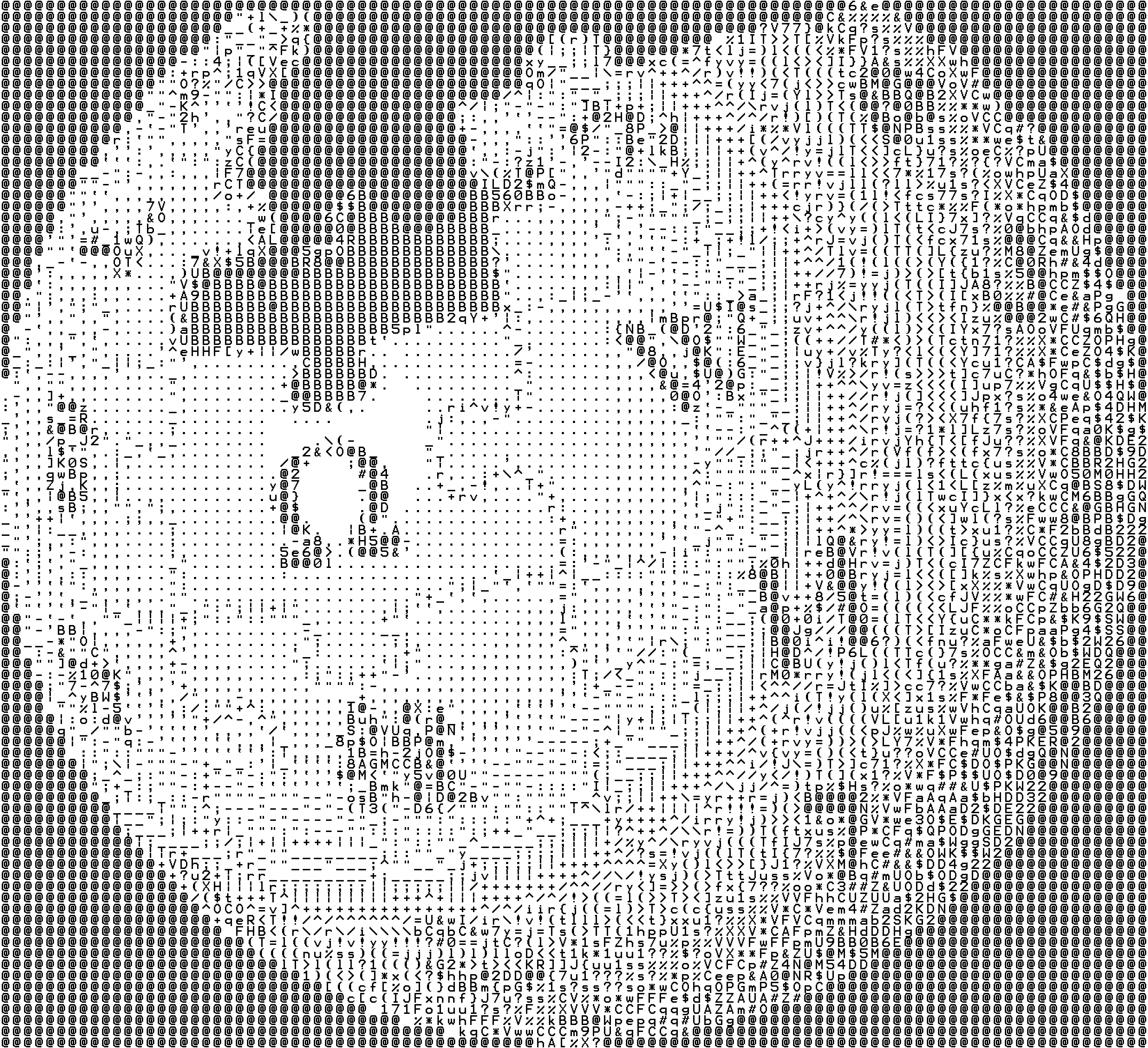 The Wikipedia logo drawn with characters